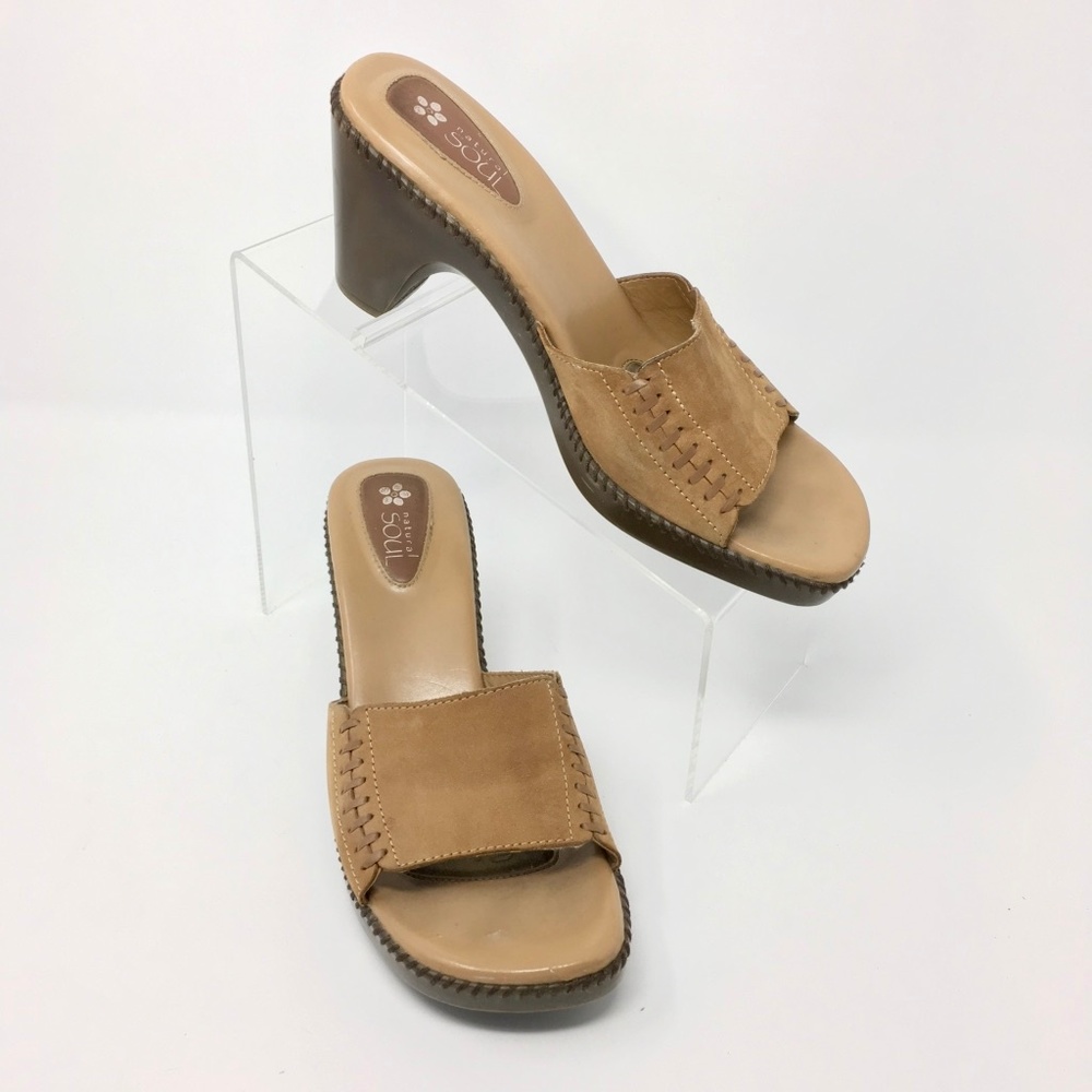 Natural Soul Sandals Size 8 Camel Tan Color